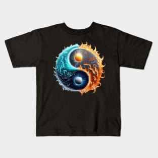 Ice and Fire, Sun and Moon Kids T-Shirt